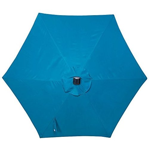 Danlong Hot-Selling 9 ft Solar Powered 6 LED Stripe Lighted Outdoor Patio Umbrella with Crank Lift for Garden Courtyard