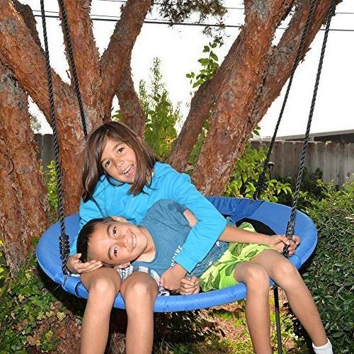 Danlong Tree Swing for Kids - Round Indoor Outdoor Swingset Toys 700 Lbs Sensory Web Tire Swings