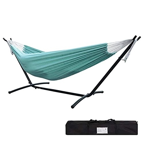 Danlong Portable Double sleeping hammock with Space Saving Steel Stand hamak beach