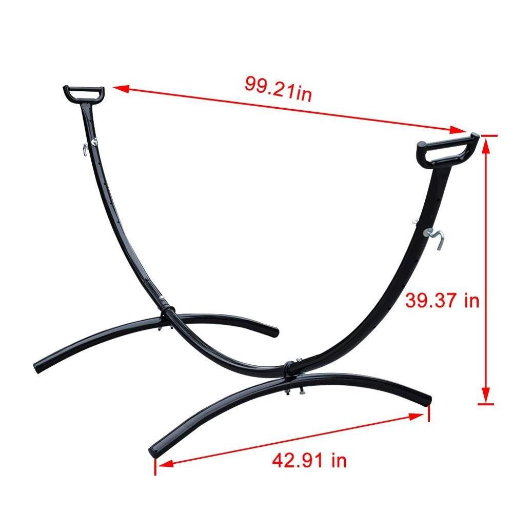 Danlong 8.3 Feet Space Saving Steel Hammock Stand Portable Hammock Stand with Hooks