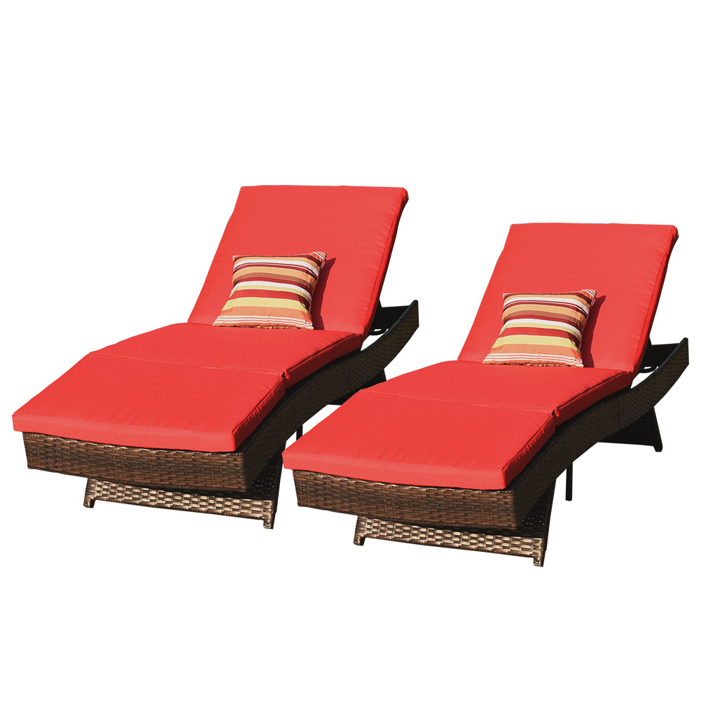 Danlong Wholesale Outdoor Furniture Poly Rattan Sun Lounger Setting Pool Rattan Patio Chaise Lounge