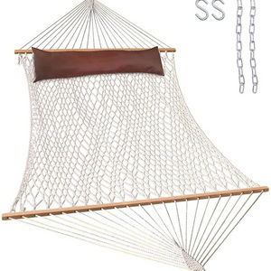 Danlong mesh Hammock Cotton Rope spreader Hammock With pillow  for Yard Camping Travel