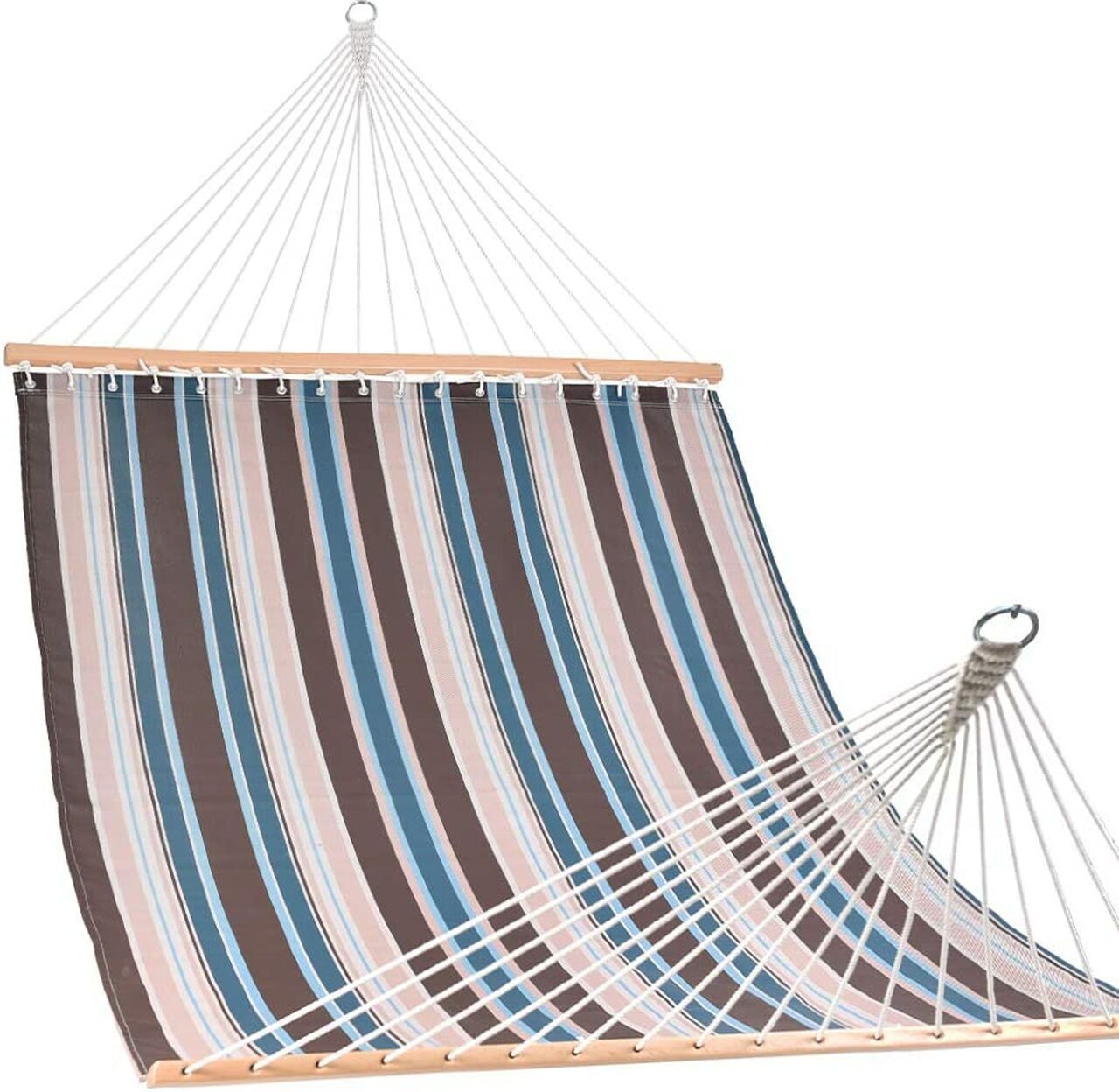 Danlong double person Outdoor Quick Dry Polyester Mesh Tesline Hammock with Wood Bar For Swimming Pool