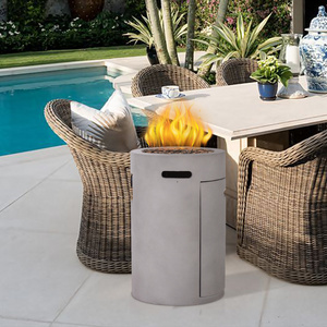 Round Concrete Fire Pit Personal Fireplace  Fire Pit