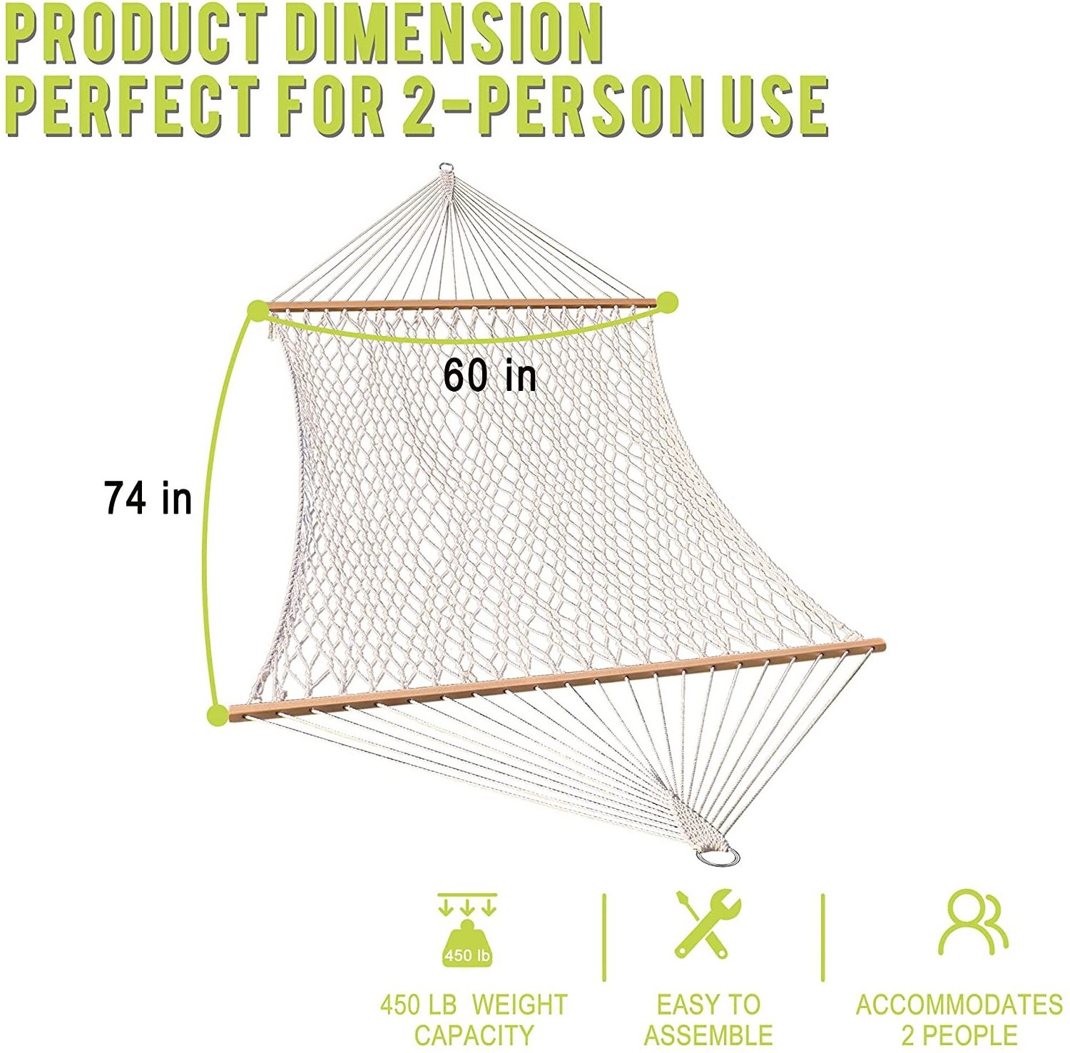 Danlong mesh Hammock Cotton Rope spreader Hammock With pillow  for Yard Camping Travel