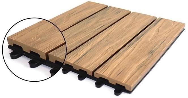 Waterproof Balcony Interlocking Wpc Decking Tiles Outdoor Composite Wood Wpc Deck Diy Tile Floor For  Porch Patio Garden