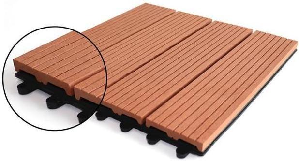 Waterproof Balcony Interlocking Wpc Decking Tiles Outdoor Composite Wood Wpc Deck Diy Tile Floor For  Porch Patio Garden