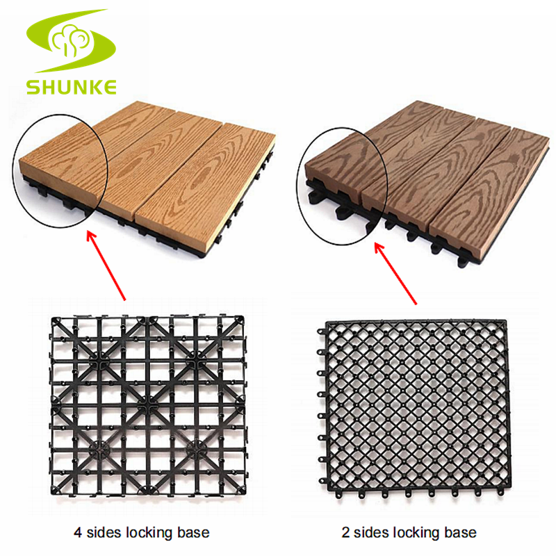 Waterproof Balcony Interlocking Wpc Decking Tiles Outdoor Composite Wood Wpc Deck Diy Tile Floor For  Porch Patio Garden