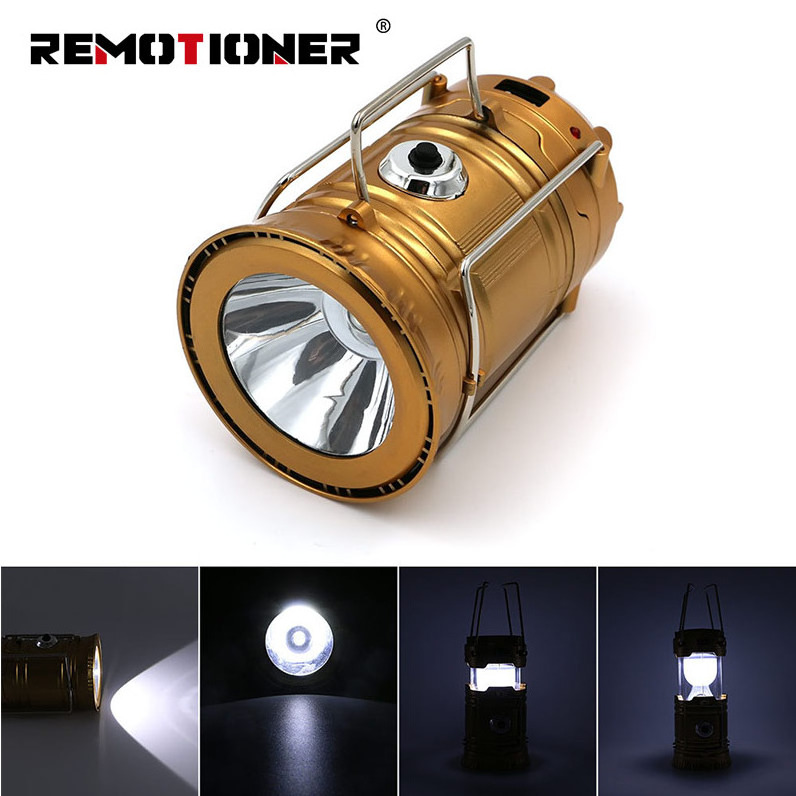 Outdoor Flashlights Solar Charging Plastic Outdoor Portable Telescopic USB Solar Folding Led Camping Lantern Light