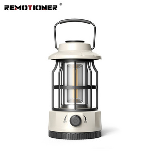 Rechargeable Retro Metal Camping Lantern LED Battery Powered Lamp Lights with Hanging Handle