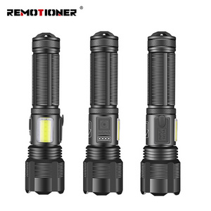 XHP50/XHP70+COB USB Rechargeable Bright Flashlight Zoom Torch Light for Camping Fishing