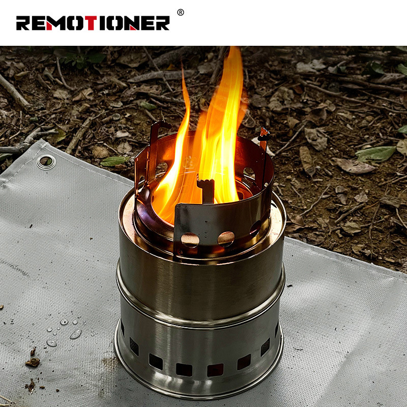 Outdoor Stainless Steel Mini Detachable Portable BBQ Camping Hiking Fire Split Wood Pellet Stove