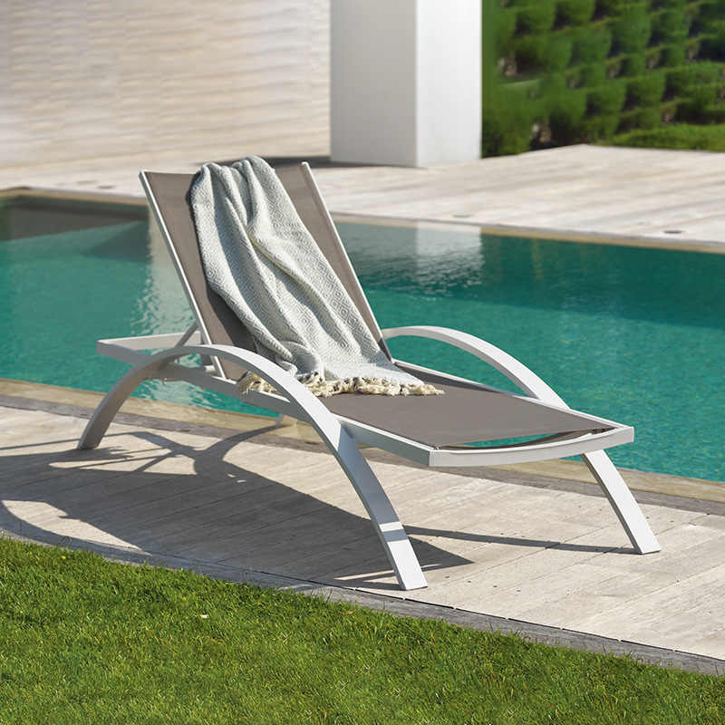 Beach water-proof pool chaise lounge chair aluminum sun lounger outdoor Pool furniture