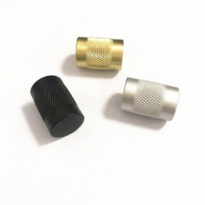 D1145A Black Cabinet Drawer 12mm And 20mm Diameter Round Knurling Knob Pull