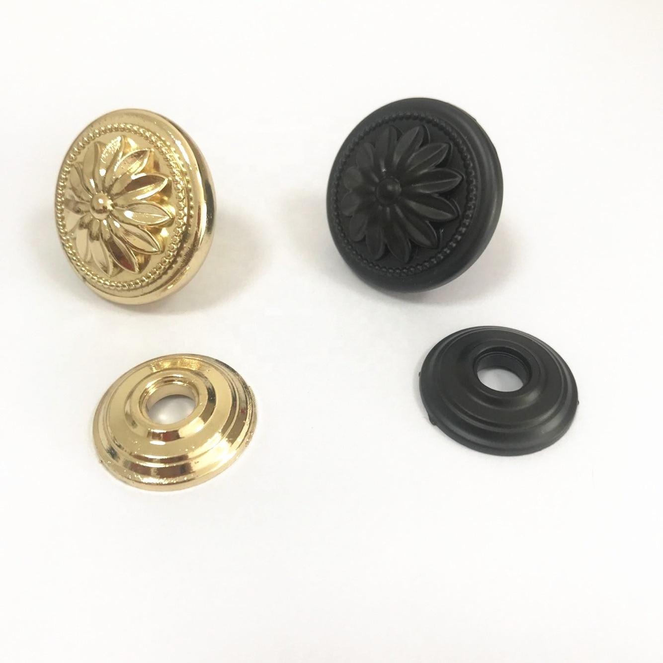 Zinc Alloy 34mm Diameter Black & Gold Kitchen Furniture Antique Cabinet Handle Knobs