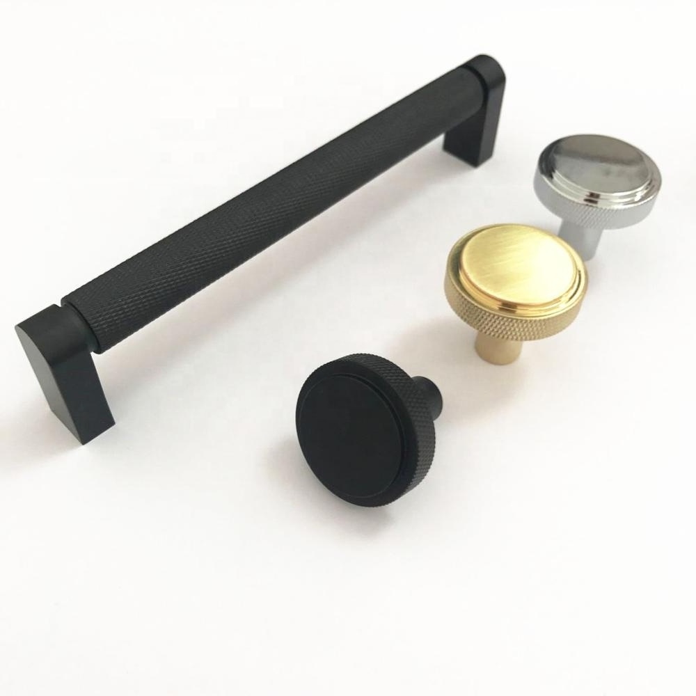 Furniture Hardware Cabinet Kitchen Solid 160mm Brass Gold Satin knurled Drawer Pull Handle