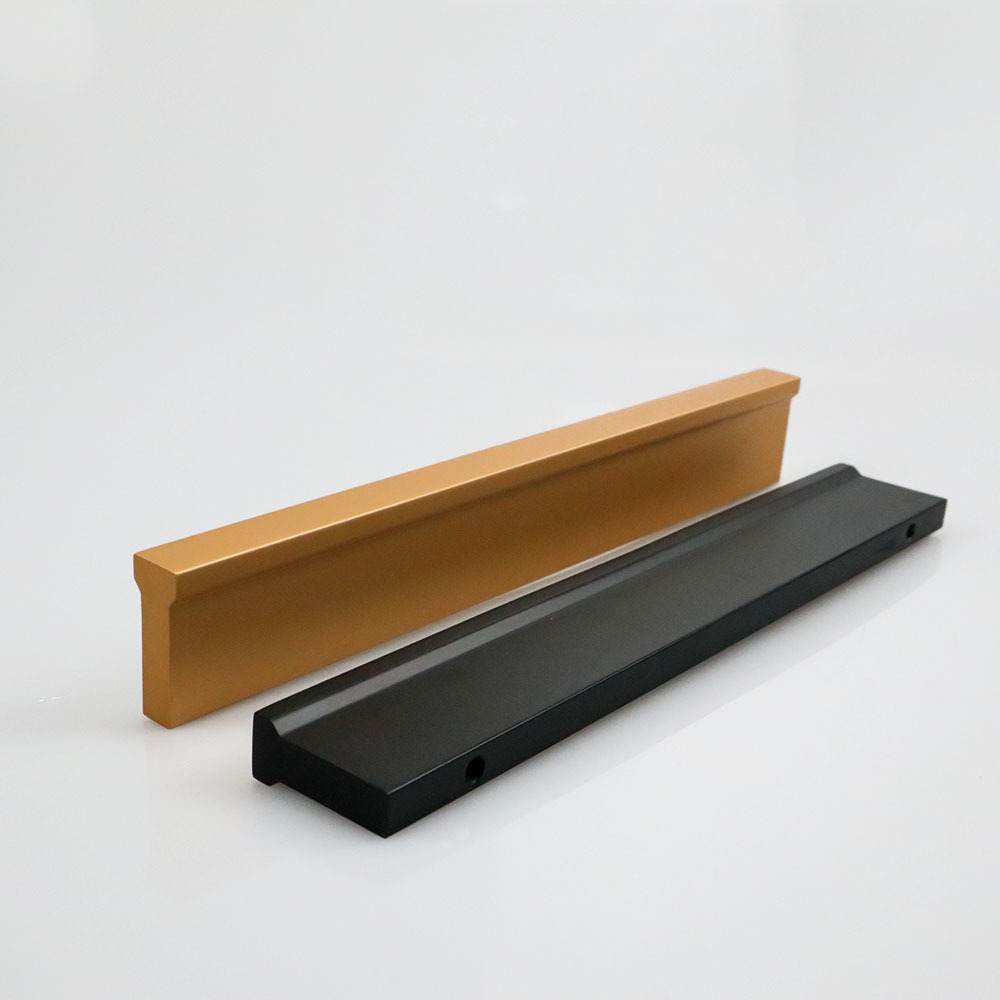 Kitchen Cabinet Drawer Pull Furniture Hardware Modern Matt Black Aluminum Drawer Door Handles