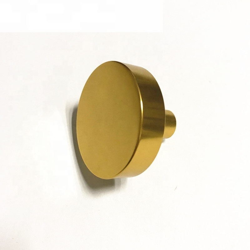 small round gold shiny kitchen cabinet door brush brass knob