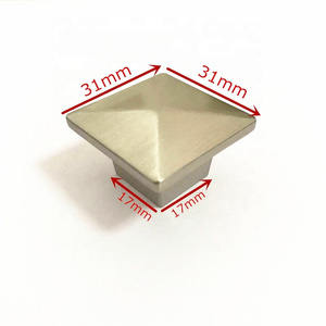 Furniture Hardware Bathroom Zinc Alloy Brushed Nickel Cupboard Square Cabinet Drawer Knobs