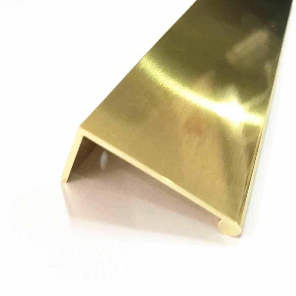 G0022 aluminium alloy material brass gold finish cabinet kitchen high quality profile edge handle