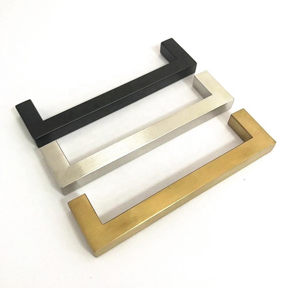 stainless steel square 12x12mm bar brush black brass gold color furniture pull handles