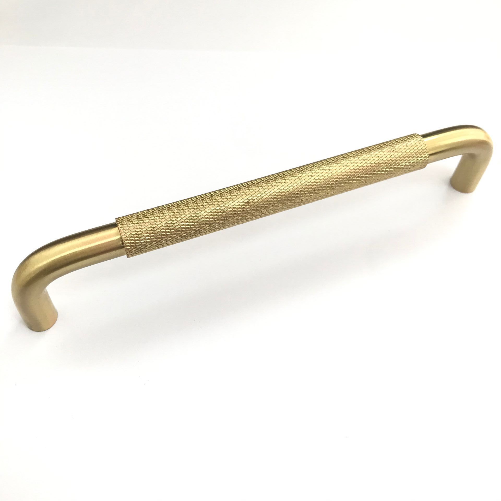 Aluminium Cabinet Hardware Furniture 128mm Brass Gold/Black Knurled Pull Handle