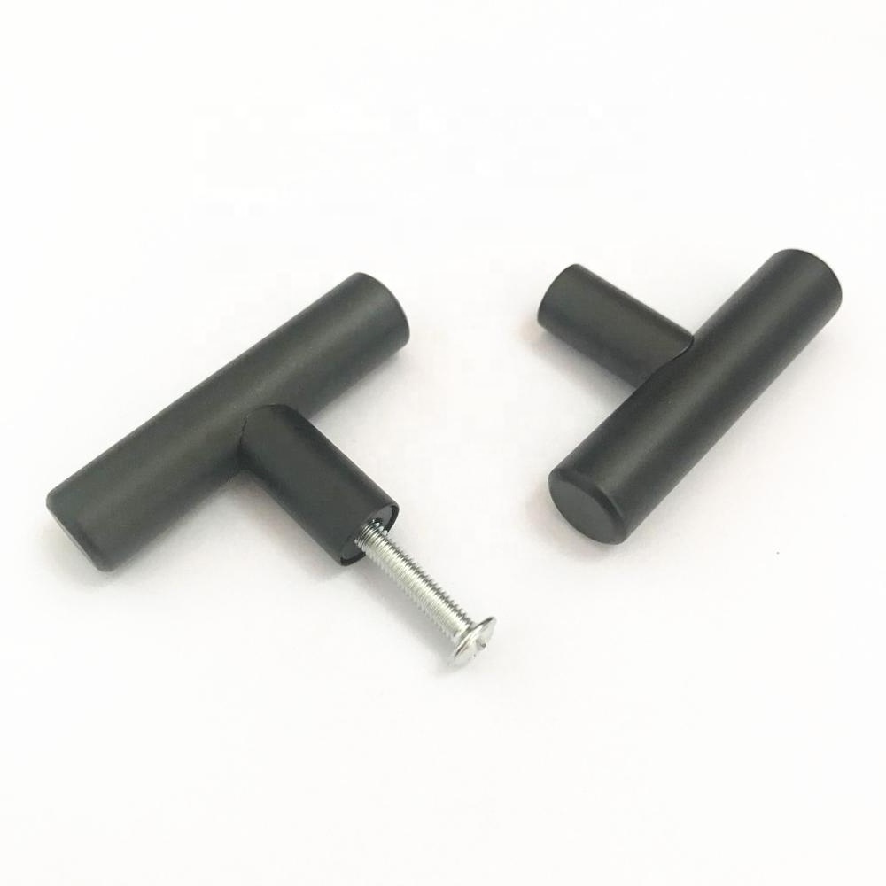 2 inch 12x50mm T bar single hole black stainless steel cabinet pull knob