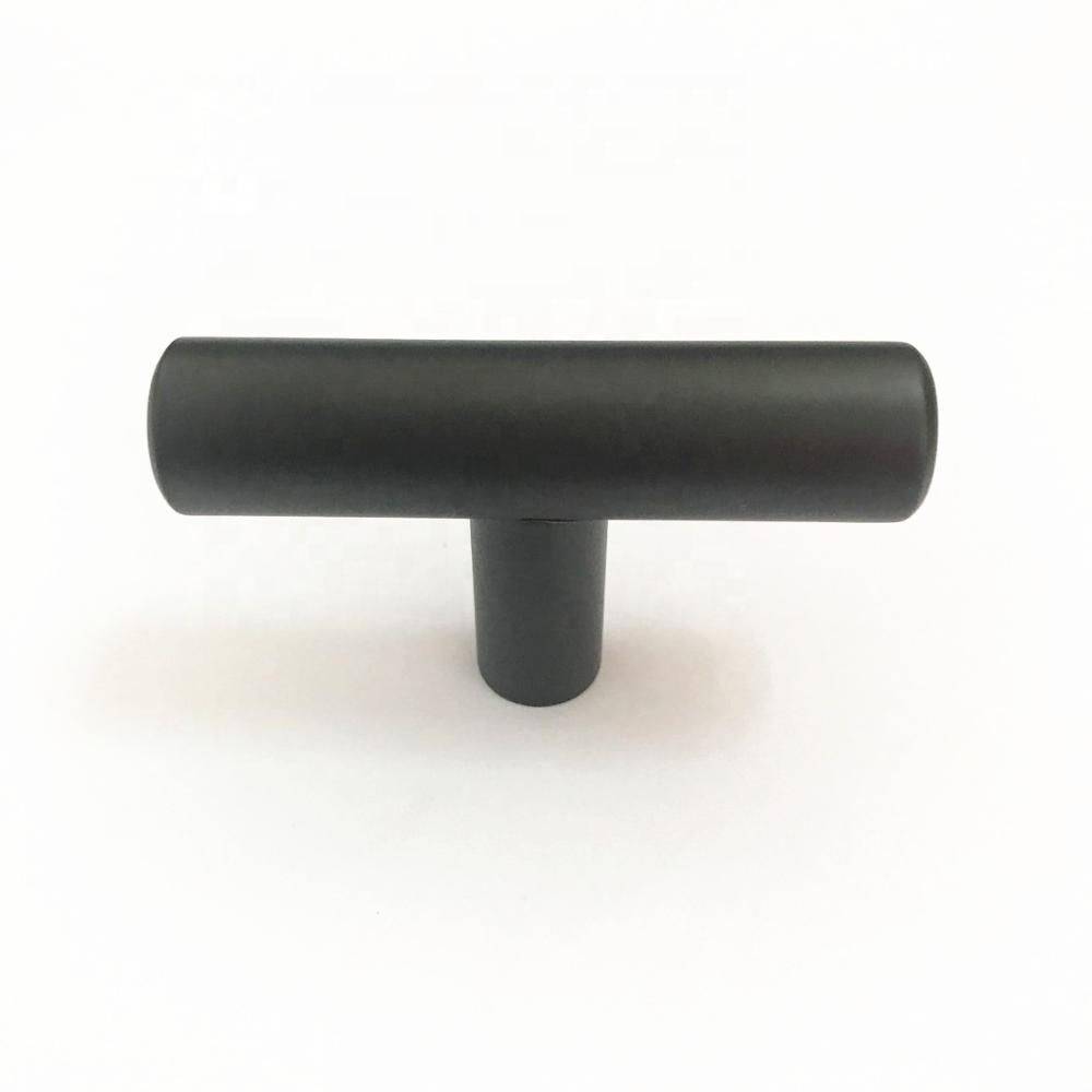 2 inch 12x50mm T bar single hole black stainless steel cabinet pull knob