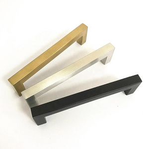 Stainless Steel Kitchen Cabinet Handle Door Handle Brushed Gold Hollow Square Bar Pull Handles