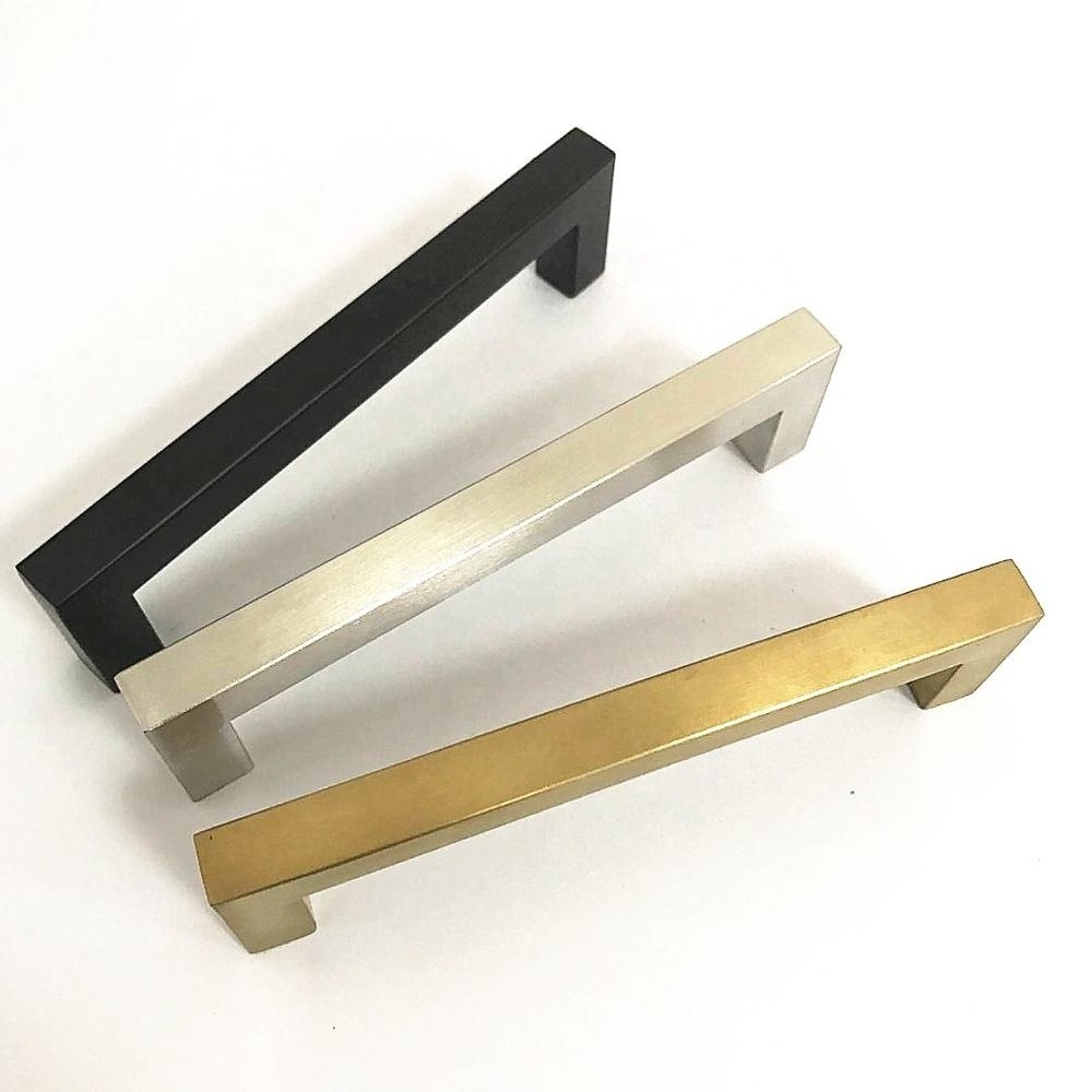 Stainless Steel Kitchen Cabinet Handle Door Handle Brushed Gold Hollow Square Bar Pull Handles