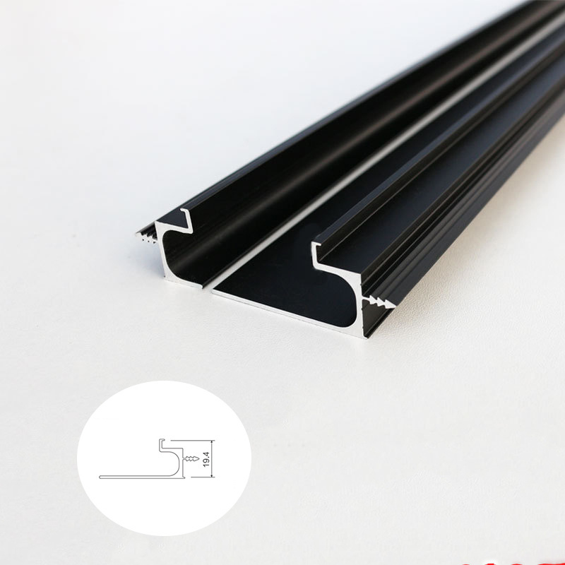 Aluminum furniture 3 meters long cabinet handle profile slotted embedded invisible handle