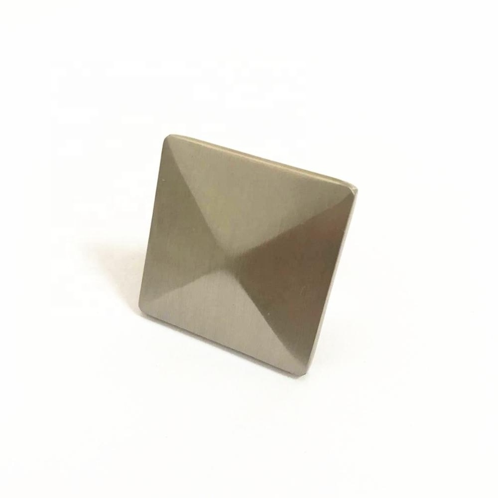 Furniture Hardware Bathroom Zinc Alloy Brushed Nickel Cupboard Square Cabinet Drawer Knobs