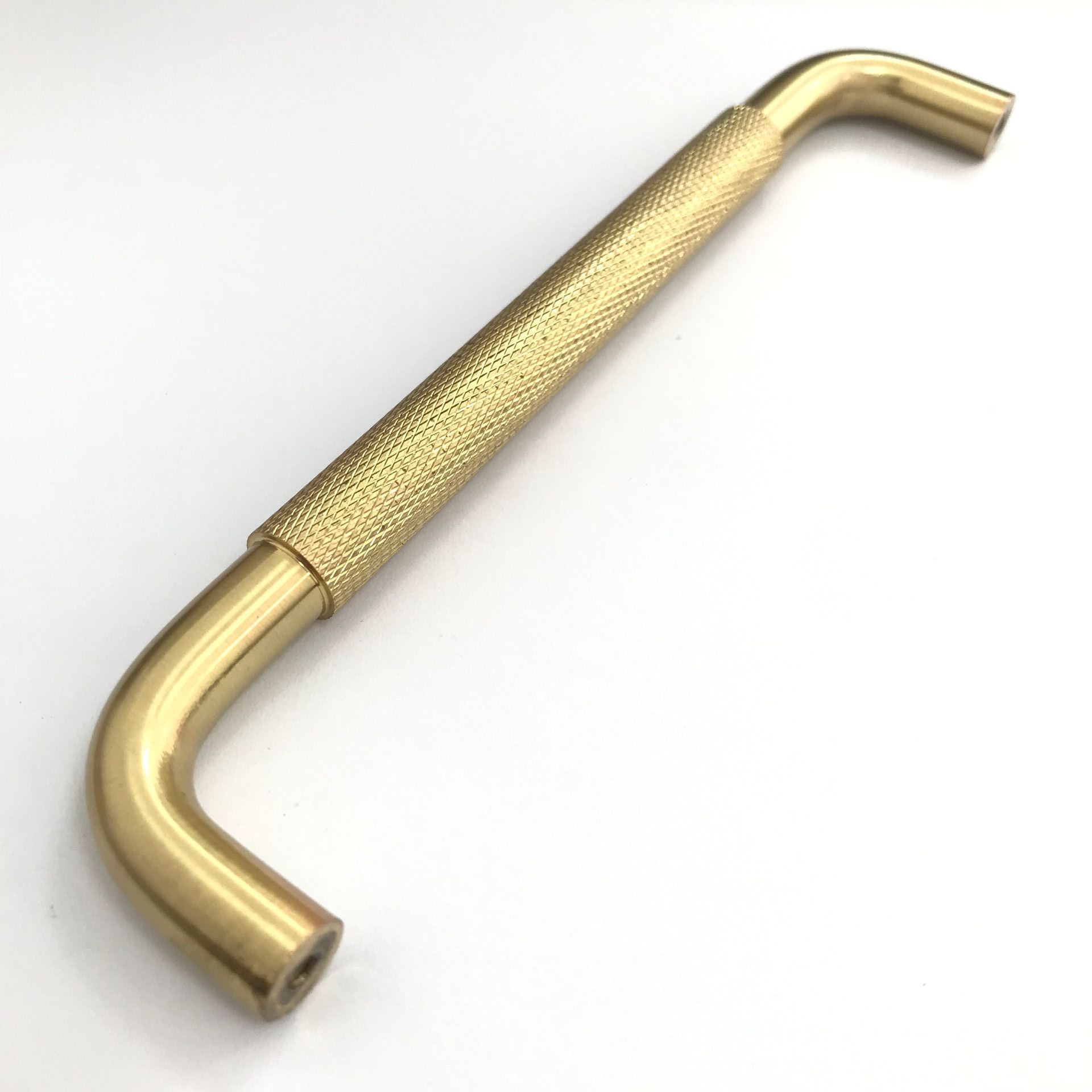 Aluminium Cabinet Hardware Furniture 128mm Brass Gold/Black Knurled Pull Handle