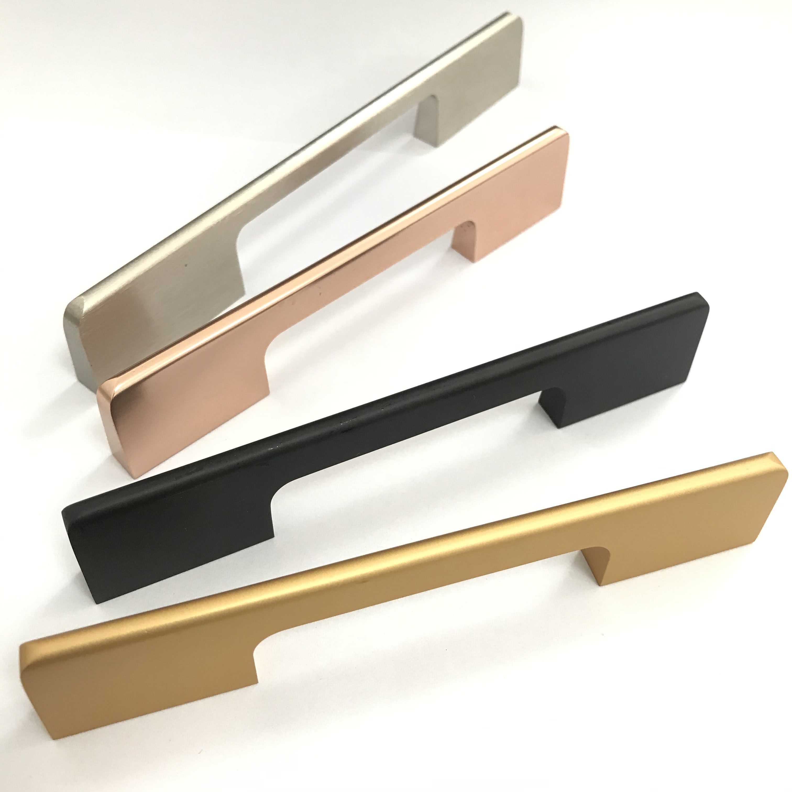 Matte Black Furniture Hardware Cabinet Handles Aluminum Long Wardrobe Drawer Pull