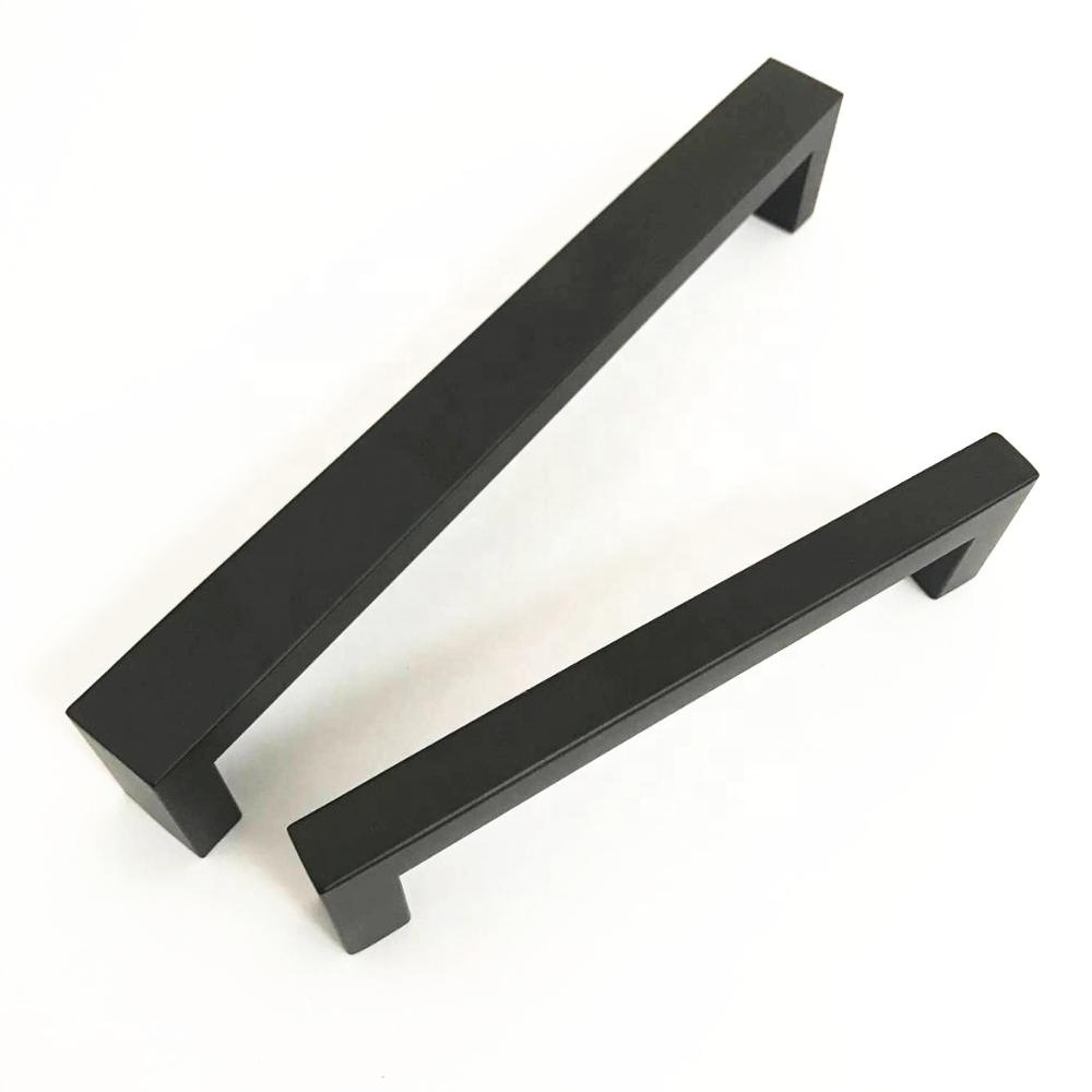 Stainless steel 12x12mm Hardware Made in China Black powder coated square furniture drawer cabinet handle