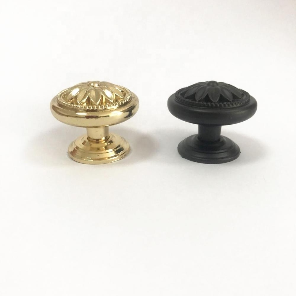 Zinc Alloy 34mm Diameter Black & Gold Kitchen Furniture Antique Cabinet Handle Knobs