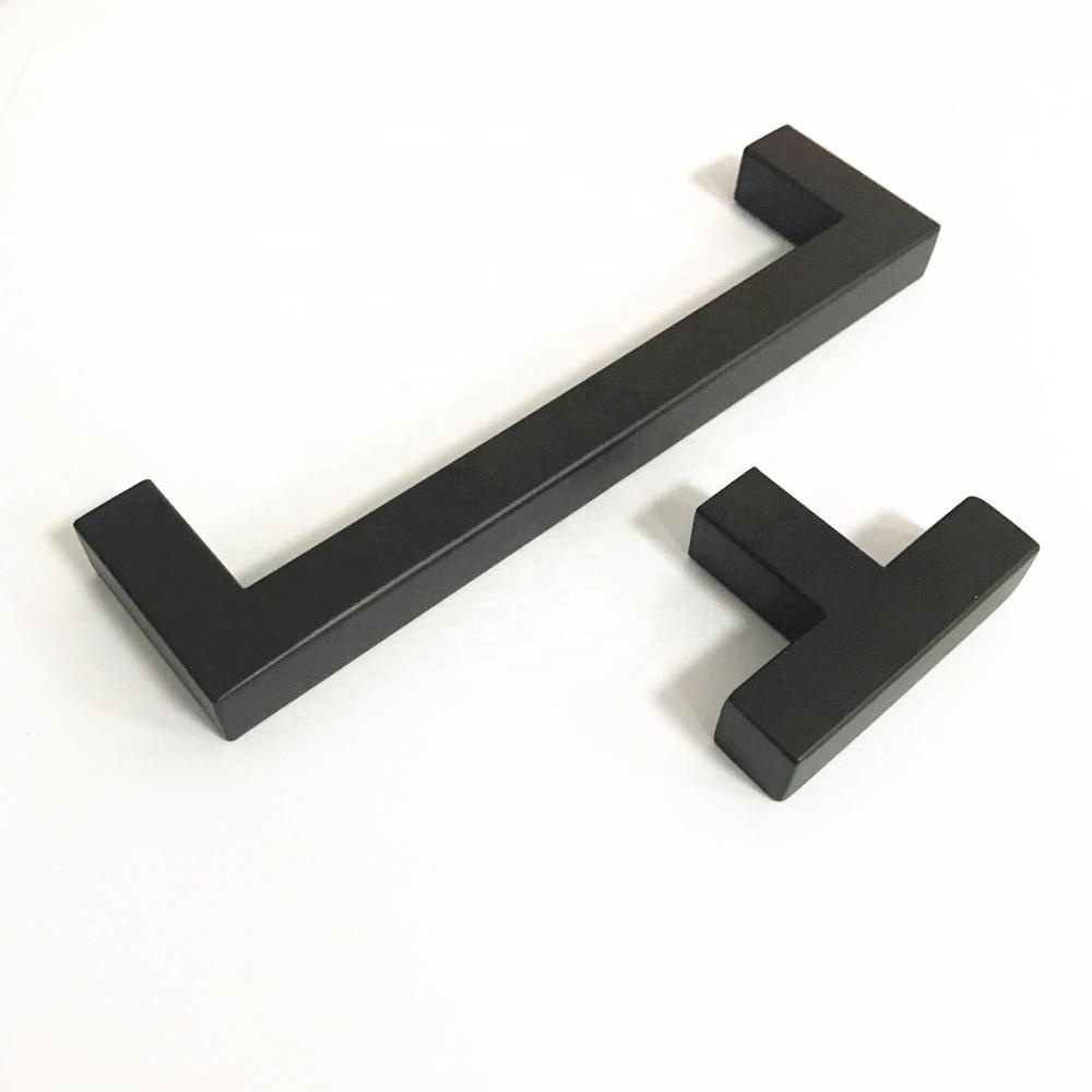 Foshan Meilv matte black square bar kitchen cabinet pull handle and knob