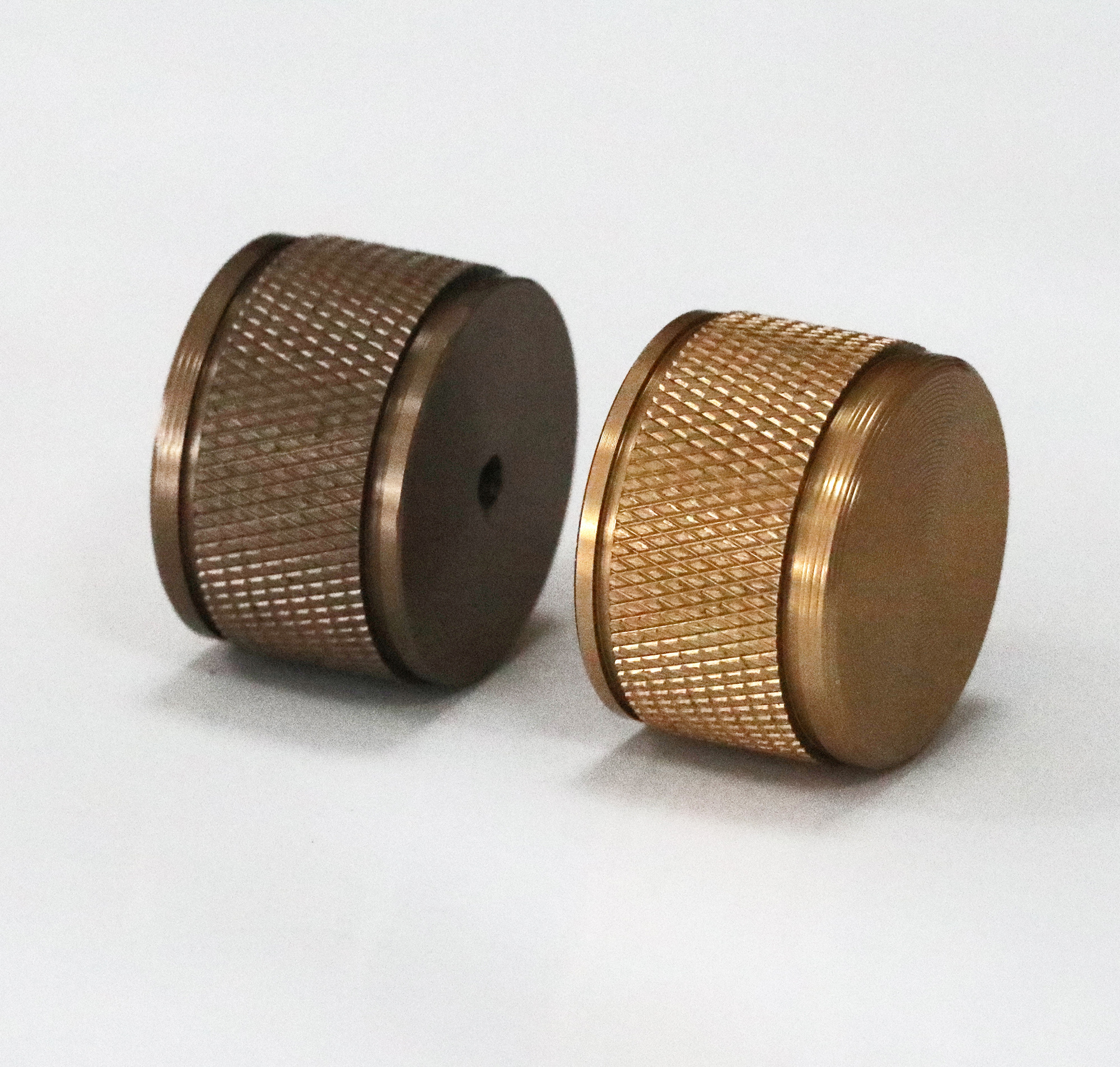 NEW Design Aluminum Knurled Kitchen Cabinet Pulls Bronze Gold Handle and Knobs