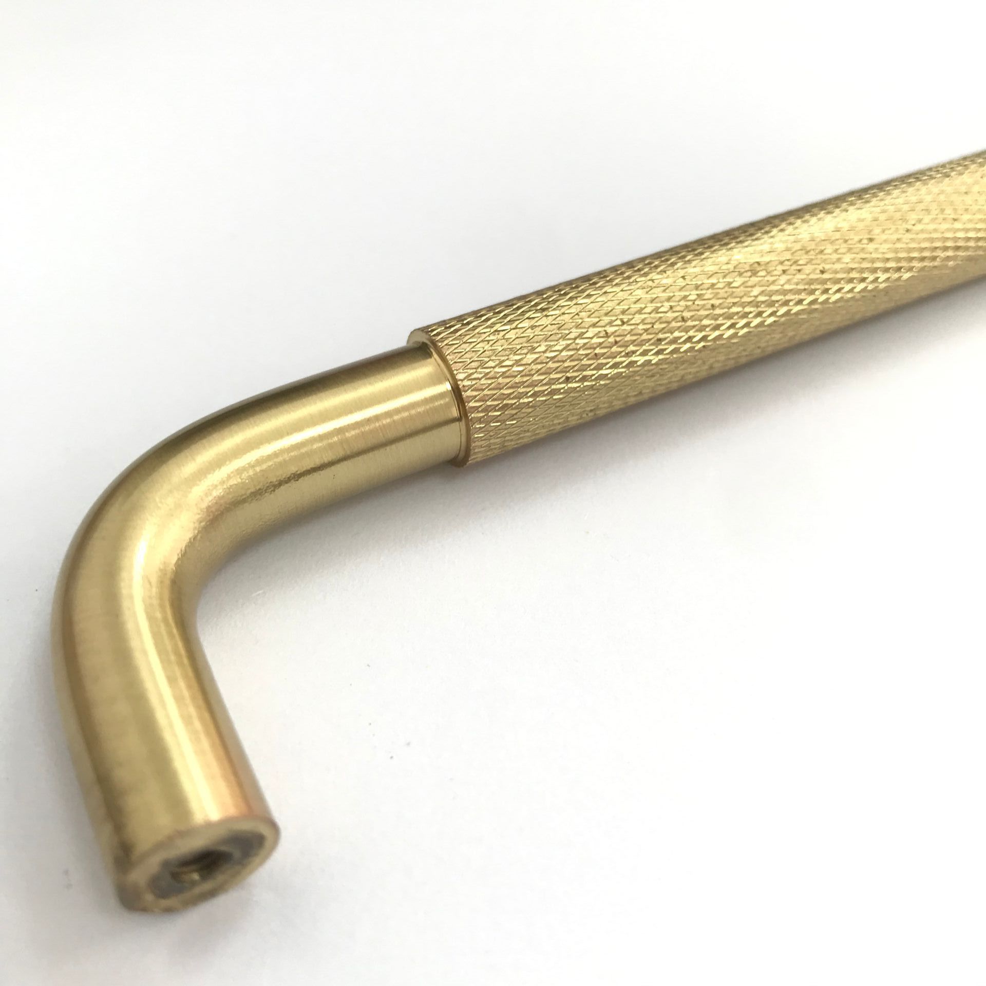 Aluminium Cabinet Hardware Furniture 128mm Brass Gold/Black Knurled Pull Handle