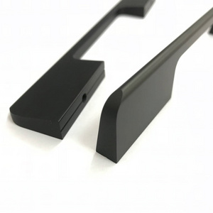 Matte Black Furniture Hardware Cabinet Handles Aluminum Long Wardrobe Drawer Pull