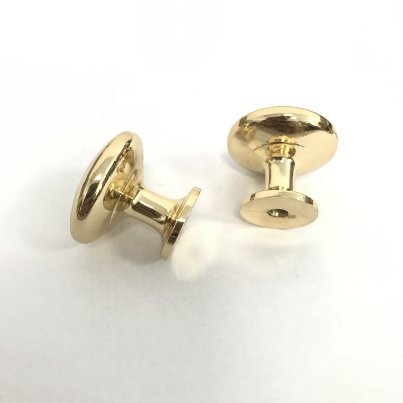 Furniture Hardware Handles Knobs Zinc Alloy Shiny Gold Round Shape Kitchen Cabinet Dresser Knob