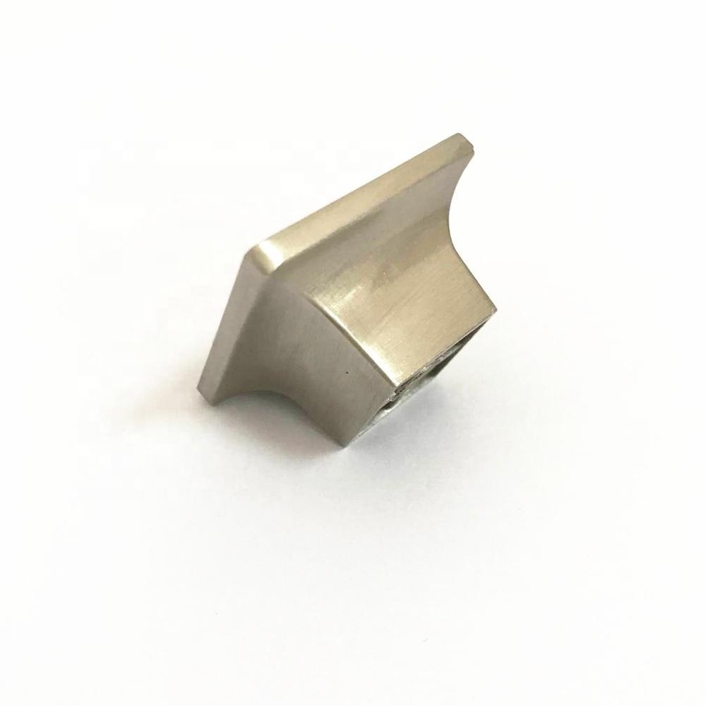 Furniture Hardware Bathroom Zinc Alloy Brushed Nickel Cupboard Square Cabinet Drawer Knobs