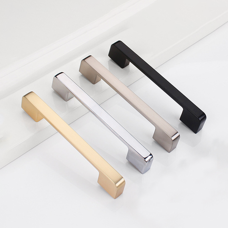 Modern Shiny Handles Hardware Wholesale Furniture Fitting Aluminum Kitchen 128mm Wardrobe Cabinet Pull Handle