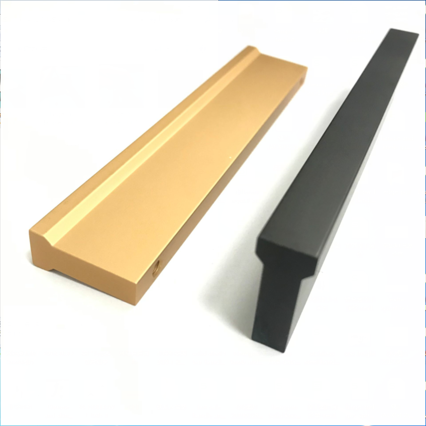 Kitchen Cabinet Drawer Pull Furniture Hardware Modern Matt Black Aluminum Drawer Door Handles