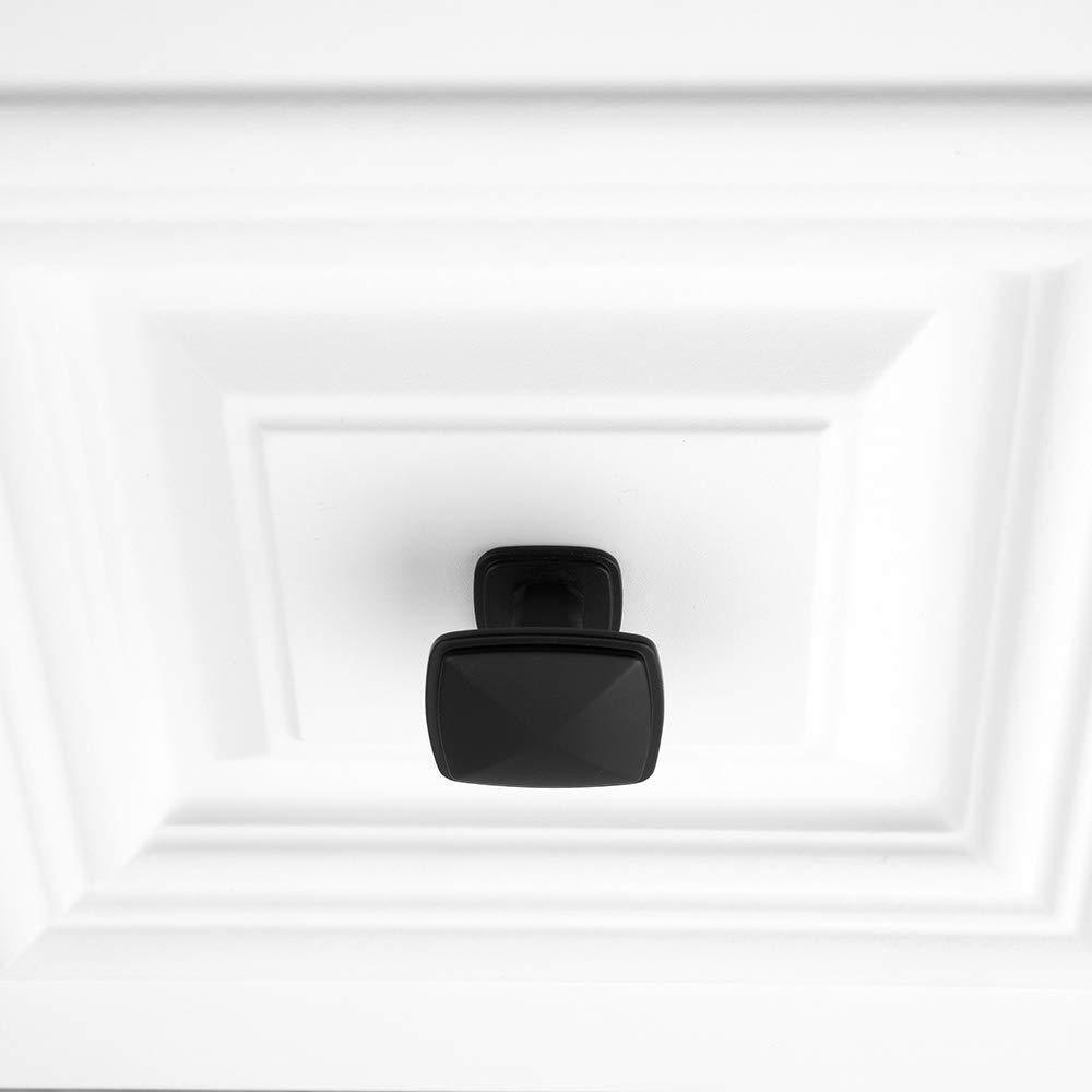 Furniture Hardware Stepped Square Cabinet Knob Zinc Black Cupboard Dresser Drawer Pull Knob