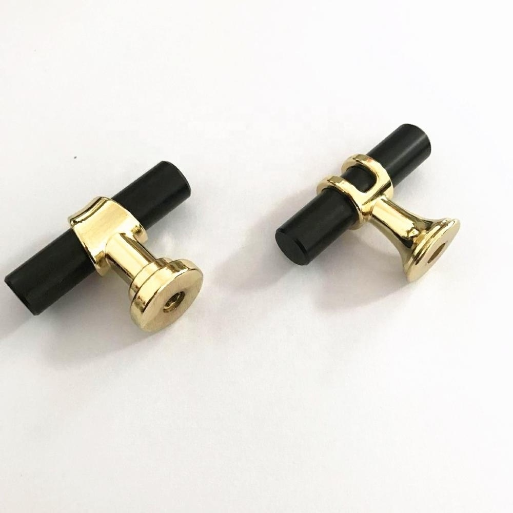 C7927 Furniture Hardware Zinc T Bar Black Gold Brass Kitchen Door Cabiet T Bar Knob