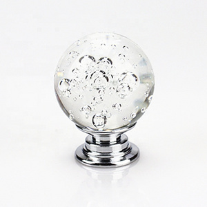 CHINA FACTORY SUPPLR GLASS CRYSTAL CLEAR BUBBLE BALL DOOR KNOB