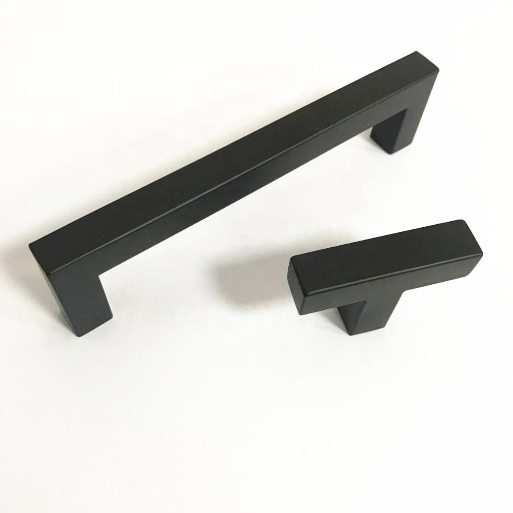 Foshan Meilv matte black square bar kitchen cabinet pull handle and knob