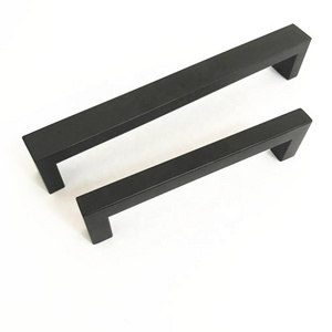 Stainless steel 12x12mm Hardware Made in China Black powder coated square furniture drawer cabinet handle