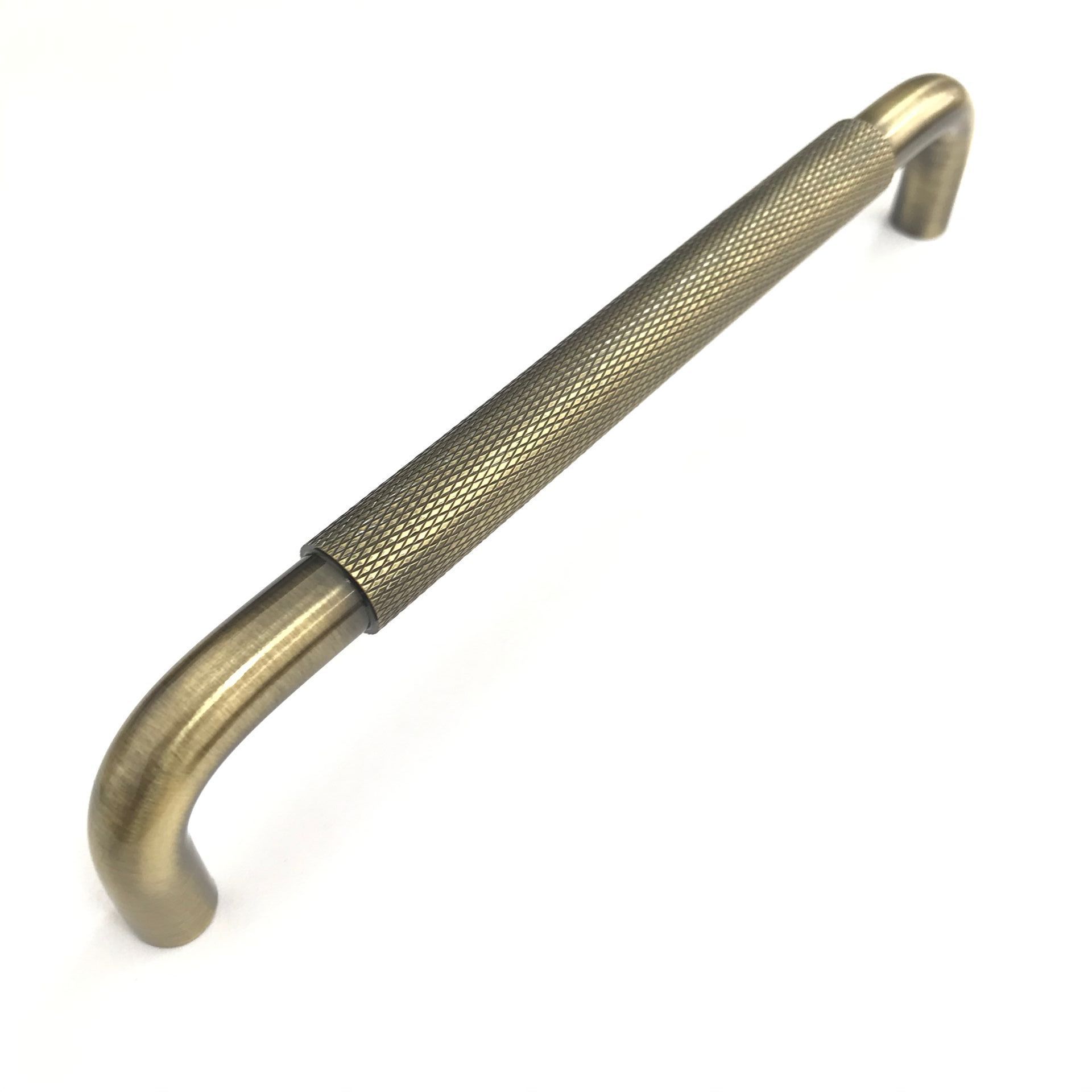 Aluminium Cabinet Hardware Furniture 128mm Brass Gold/Black Knurled Pull Handle